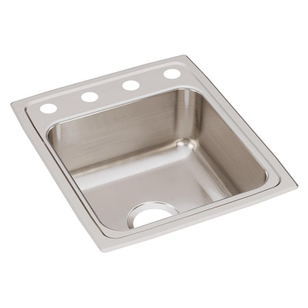 Lustertone Ss 17X20X7.6 Single Bowl Drop-In Sink With Quick-Clip